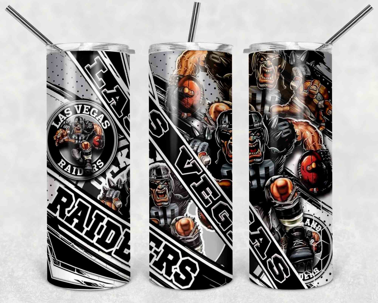 NFL Team Stainless Steel Tumblers with Straw l Football Fan Drinkware l Game Day Gift for Him or Her