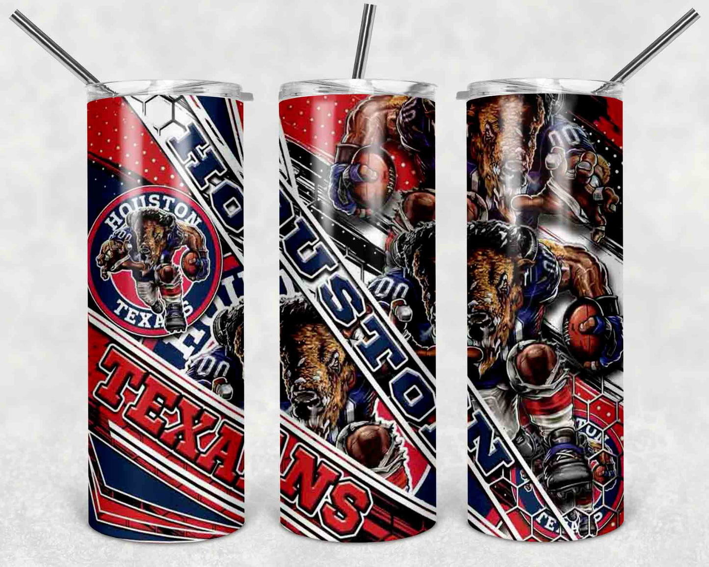NFL Team Stainless Steel Tumblers with Straw l Football Fan Drinkware l Game Day Gift for Him or Her